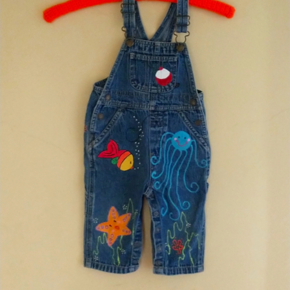 Unique size 12 month bibbed overalls